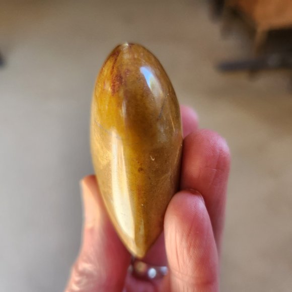 Peruvian Yellow Onyx Natural Stone Heart Rock Mineral Valentine - Picture 6 of 11